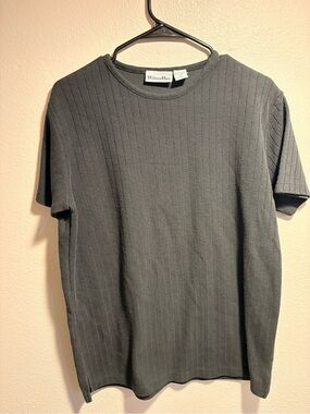 Vintage Willow Men's Dark Gray Ribbed Short-Sleeve Tee